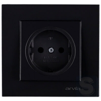 Розетка без заземлення 16A/220V Arvia Electric KAREN Чорний (20 07 2000 215)